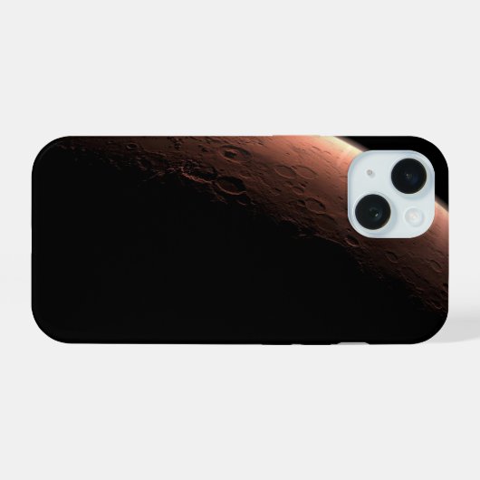 光と闇の火星の一部。 iPhone 15ケース (裏面横)