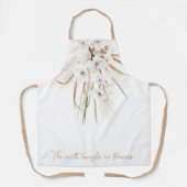 光と風通しの水の色のフローラ花引用文 エプロン (正面)