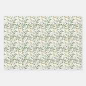 光と風通しの水彩植物模様 ラッピングペーパーシート (正面3)