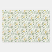 光と風通しの水彩植物模様 ラッピングペーパーシート (正面2)