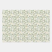 光と風通しの水彩植物模様 ラッピングペーパーシート (正面)