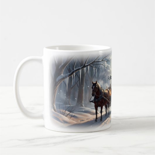 ❄️ 光に従って 冬の馬車 パノラママグ コーヒーマグカップ (左)