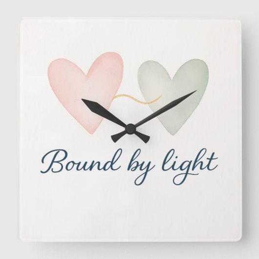 光に縛られて スクエア壁時計 (正面)