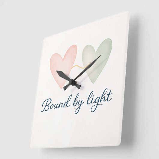 光に縛られて スクエア壁時計 (傾斜)