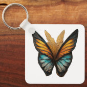 光に蝶の羽の模様 キーホルダー (正面)