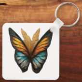 光に蝶の羽の模様 キーホルダー (裏面)