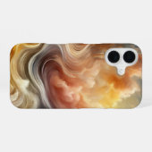 光のささやき ゴールデン アブストラクト クラウド フロー iPhone 16ケース (裏面横)