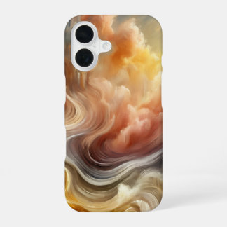 光のささやき ゴールデン アブストラクト クラウド フロー iPhone 16ケース