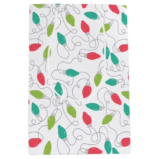 光のカラフル列クリスマス抱き枕 ミディアムペーパーバッグ (正面)