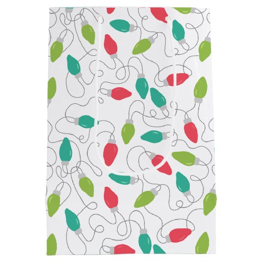 光のカラフル列クリスマス抱き枕 ミディアムペーパーバッグ (裏面)