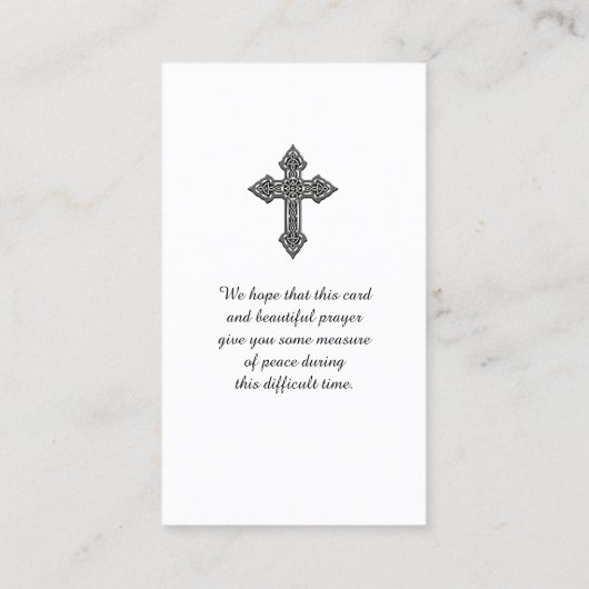 光のセレニティ祈りの言葉カードに入る 名刺 (裏面)
