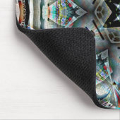 光のテクスチャを持つ星と六角万華鏡のように千変万化するパターン マウスパッド (コーナー)