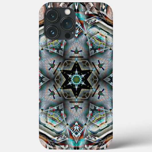 光のテクスチャを持つ星と六角万華鏡のように千変万化するパターン Case-Mate iPhoneケース (裏面)