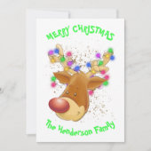 光のトナカイカスタムクリスマスカード サンキューカード (正面)