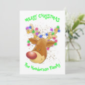 光のトナカイカスタムクリスマスカード サンキューカード (スタンド正面)