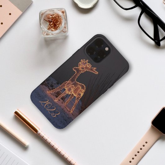 光のトナカイChristmasのiphoneケース Case-Mate iPhoneケース