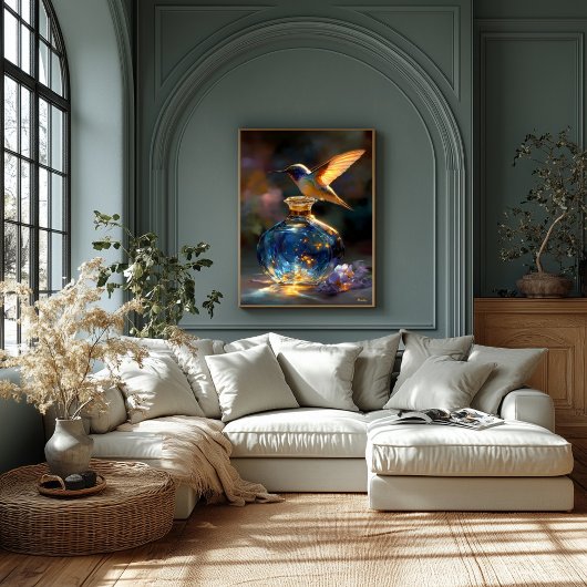 光のハミングバード – 魅惑の青い香水 キャンバスプリント