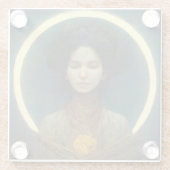 光のリングや輪2ファンタジーSci-fi ガラスコースター (裏面)