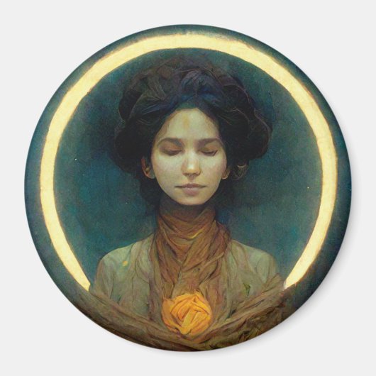 光のリングや輪2ファンタジーSci-fi マグネット (正面)