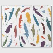 光の上に色の羽を持つシームレスなパターン。 ラッピングペーパー (フラット)