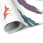 光の上に色の羽を持つシームレスなパターン。 ラッピングペーパー (ロールコーナー)