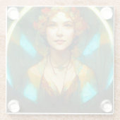 光の中でアールヌーボーファンタジー ガラスコースター (裏面)