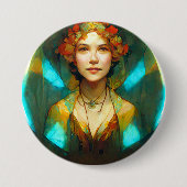 光の中でアールヌーボーファンタジー 缶バッジ (正面)