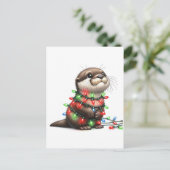 光の中で愛らしい包まれたクリスマス ポストカード (スタンド正面)