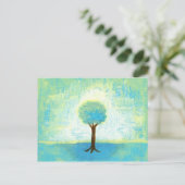 光の中に立つオリジナル絵画 ポストカード (スタンド正面)