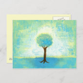 光の中に立つオリジナル絵画 ポストカード (正面/裏面)