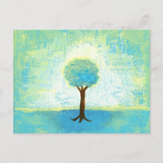 光の中に立つオリジナル絵画 ポストカード (正面)