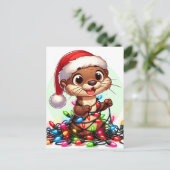 光の中のフェスティバルの包まれたクリスマス ポストカード (スタンド正面)