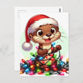 光の中のフェスティバルの包まれたクリスマス ポストカード (正面/裏面)