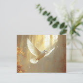 光の中の白い絵を描鳩 ポストカード (スタンド正面)