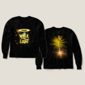 光の中を歩く – クリスチャンハロウィーンフード付きスウェットシャツ (デザイン 正面＆背面)