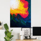 光の作成v 3 -抽象芸術絵画の太陽 ポスター (ホームオフィス)