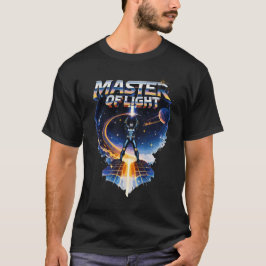 光の使い手 - レトロSF 80年代ネオンの戦士デザイン Tシャツ