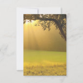 光の列の素朴秋ツリーのヴィンテージ結婚式 サンキューカード (裏面)