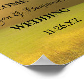 光の列の素朴秋ツリーのヴィンテージ結婚式 ポスター (角)