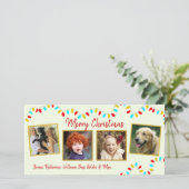 光の列4フォトファミリークリスマスカード シーズンカード (スタンド正面)