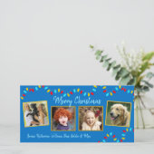 光の列4フォトファミリークリスマスカード シーズンカード (スタンド正面)