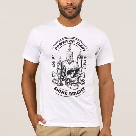 光の力 輝くドクロ Tシャツ (正面)