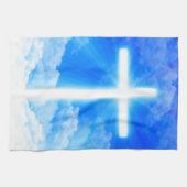光の十字架イエスキリストカスタマイズ可能なクリスチャン キッチンタオル (横)