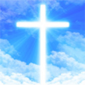 光の十字架イエスキリストカスタマイズ可能なクリスチャン シール (正面)