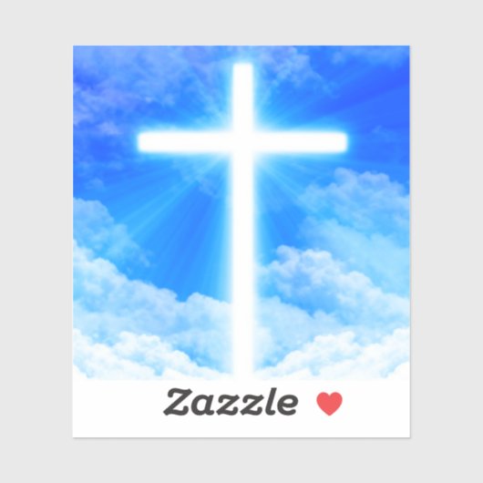 光の十字架イエスキリストカスタマイズ可能なクリスチャン シール (シート)
