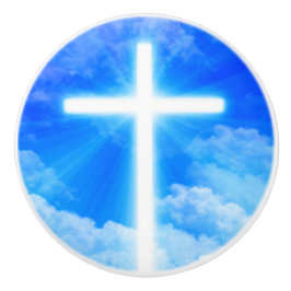 光の十字架イエスキリストカスタマイズ可能なクリスチャン セラミックノブ