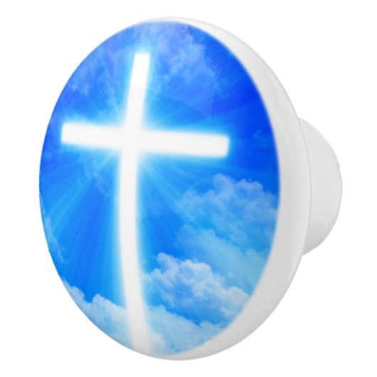 光の十字架イエスキリストカスタマイズ可能なクリスチャン セラミックノブ (右)