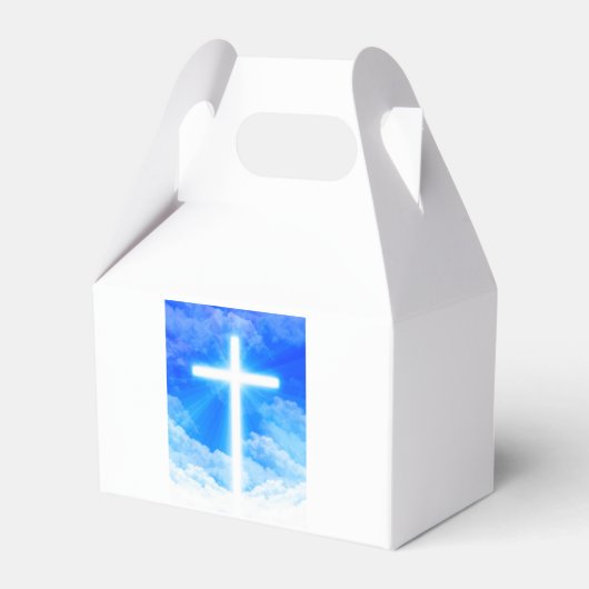 光の十字架イエスキリストカスタマイズ可能なクリスチャン フェイバーボックス (裏面サイド)