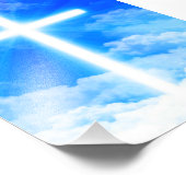 光の十字架イエスキリストカスタマイズ可能なクリスチャン フォトプリント            (角)