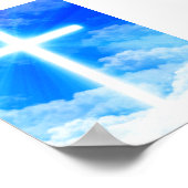 光の十字架イエスキリストカスタマイズ可能なクリスチャン ポスター (角)